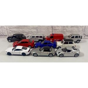 *BRAND NEW* Welly Diecast Lot Of 10 Classic Cars Hummer H3 Mustang BMW 4.75 Inch